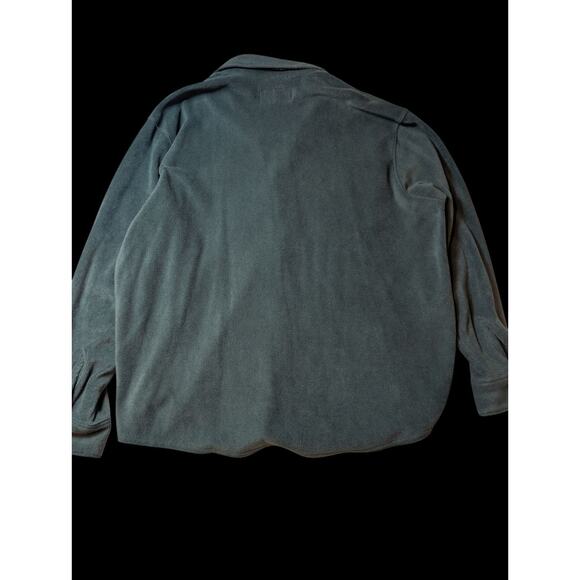 Wrangler Mens XL Vintage Long Sleeve Zip-Up Fleece Button Up Flannel Shirt Green - Picture 3 of 5
